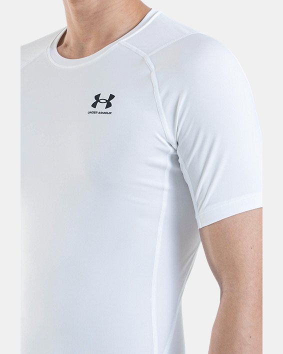 男士HeatGear® Armour短袖T恤 in White image number 3